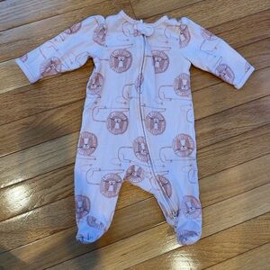 Carters 0-3 Pink Lion Print Zip Up